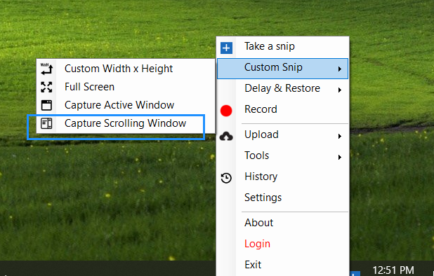 snagit capture scrolling window