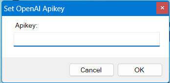 Set OpenAI apikey